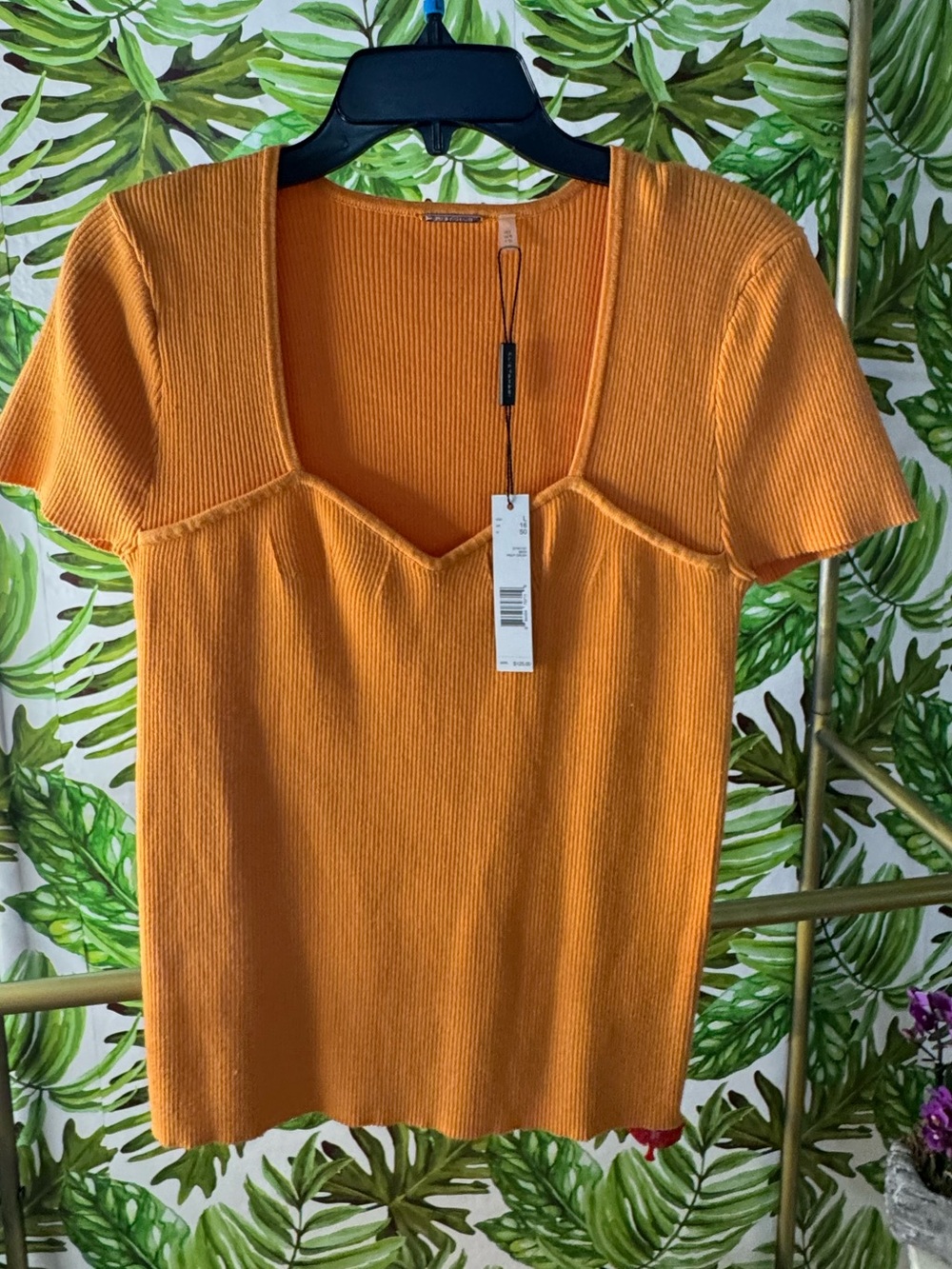 Elie Tahari Vibrant Orange Knit Top